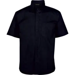 Black Brushed Cotton Twill Lounge Short Sleeve Mens